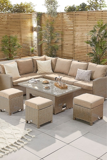 Nova Outdoor Living Grey Left Hand Corner Dining Set with Rising Table