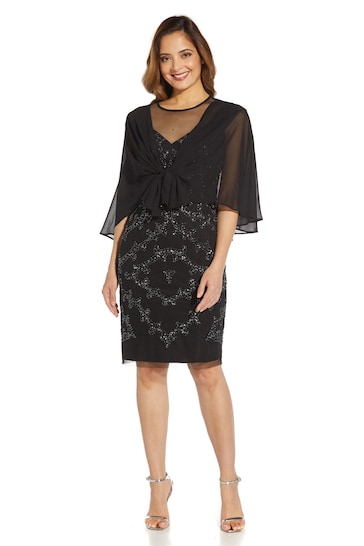 Adrianna Papell Black Chiffon Cover-Up