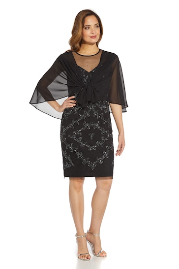 Adrianna Papell Black Chiffon Cover-Up