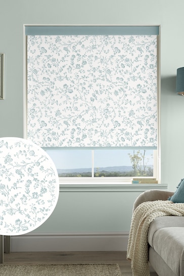 Laura Ashley Eucalyptus Blue Aria Made To Measure Roller Blind