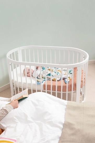 Boori White Oasis Oval Cot with Purotex Oval Mattress