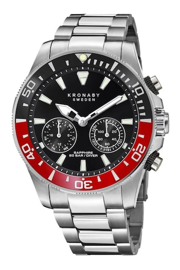 Kronaby Gents Silver Tone Diver Collection Hybrid Watch