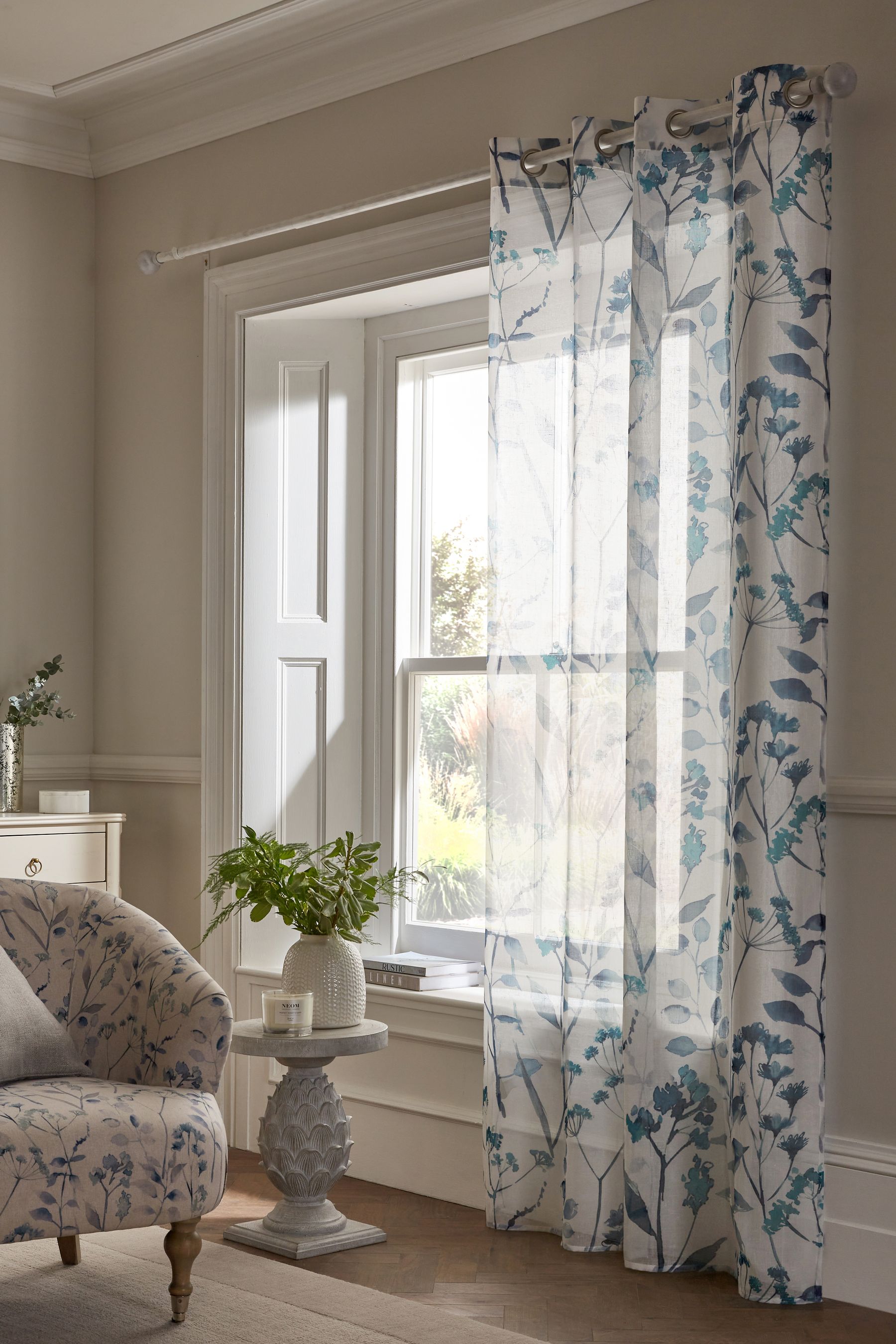 Blue voile 2025 curtains