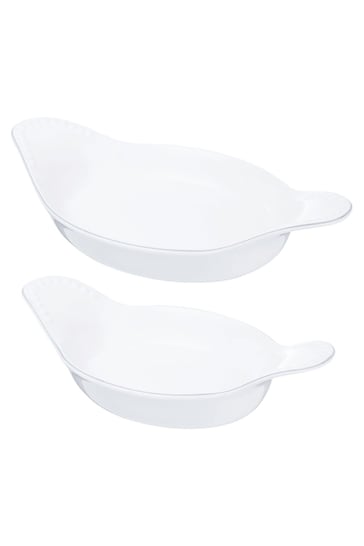 Mary Berry Set of 2 White Signature Oval Serving Dishes