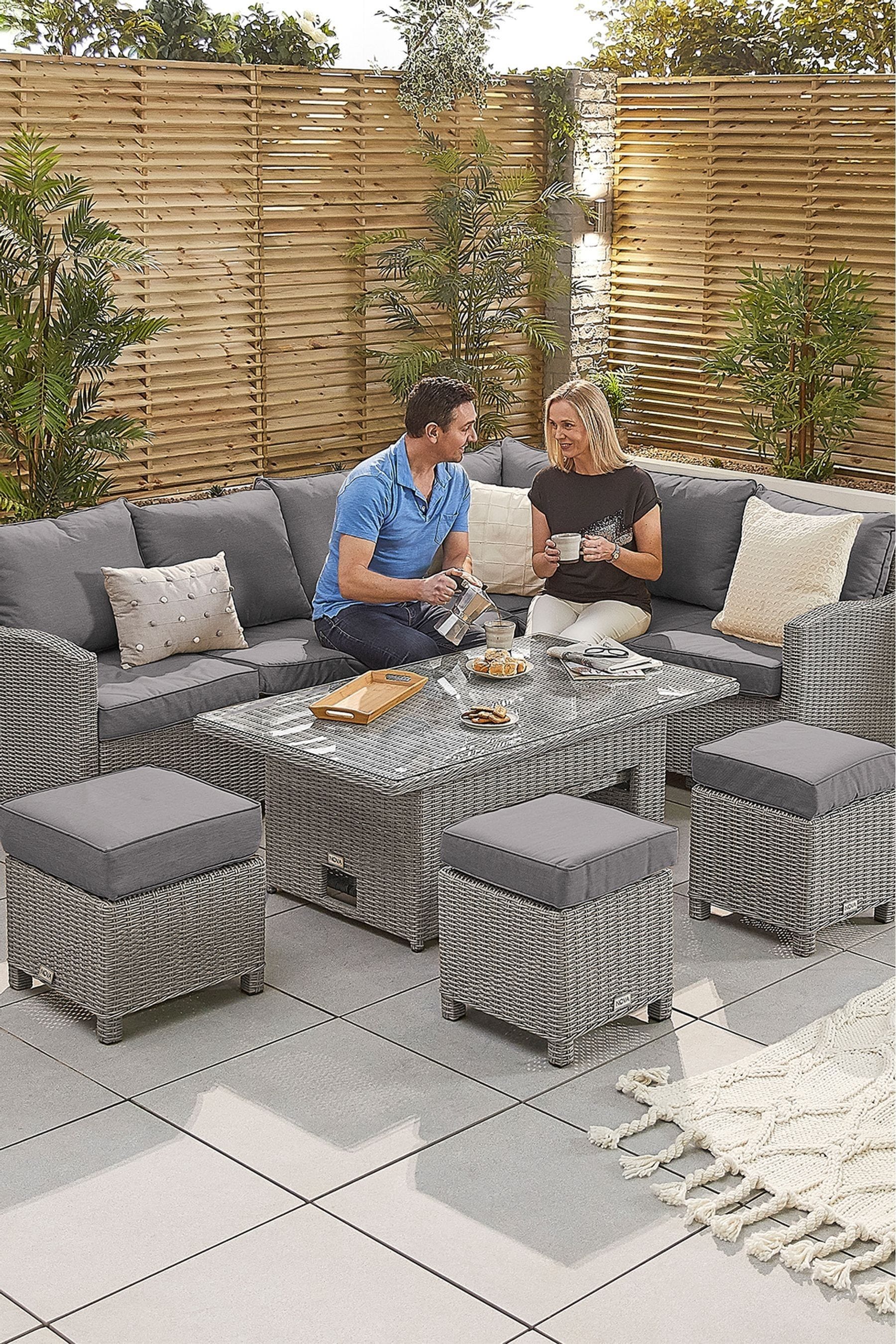 Grey corner garden dining set store