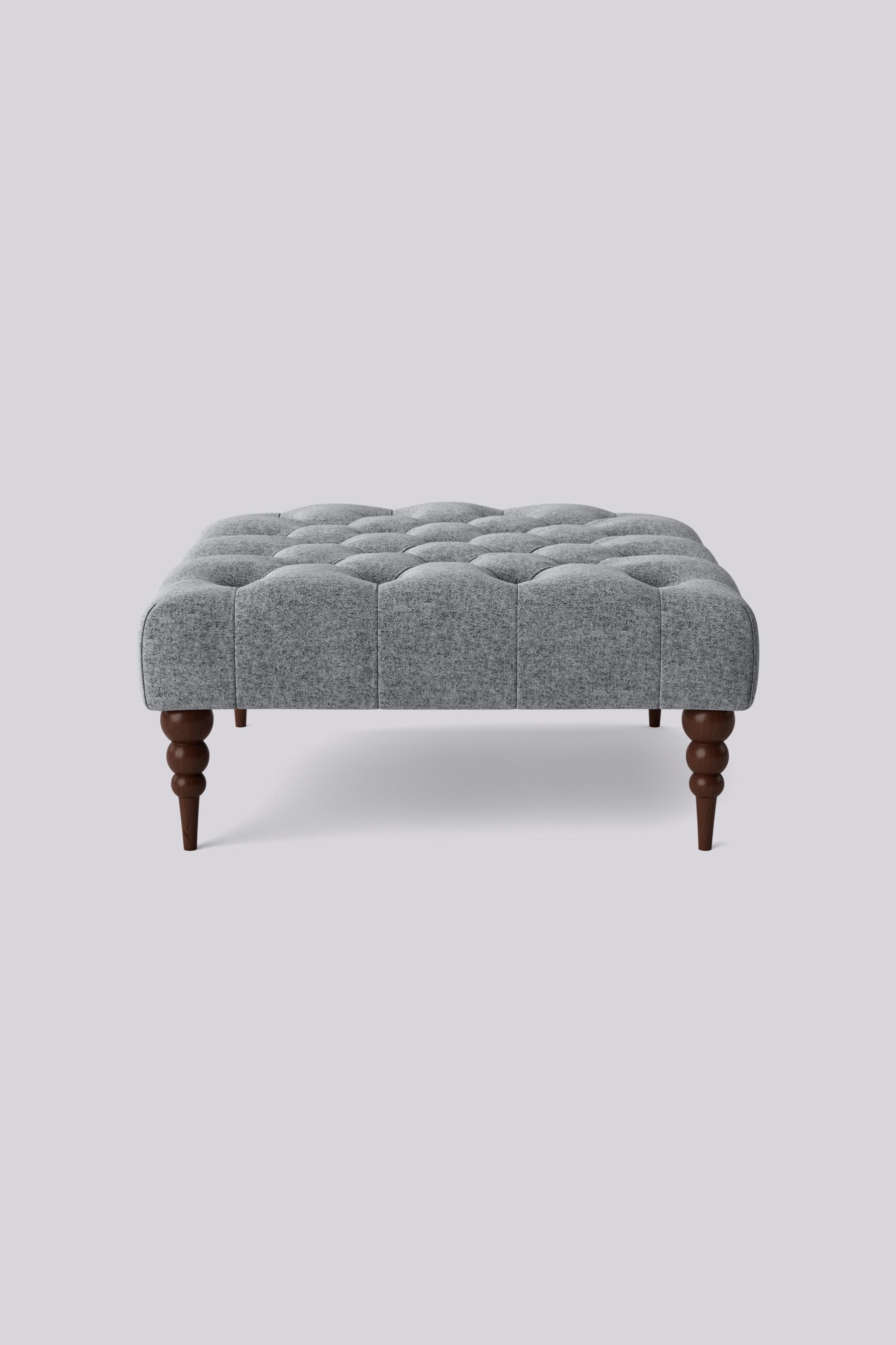 Light grey square shop ottoman