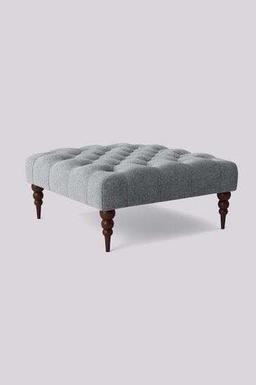 Swoon Soft Wool Light Grey Plymouth Square Ottoman