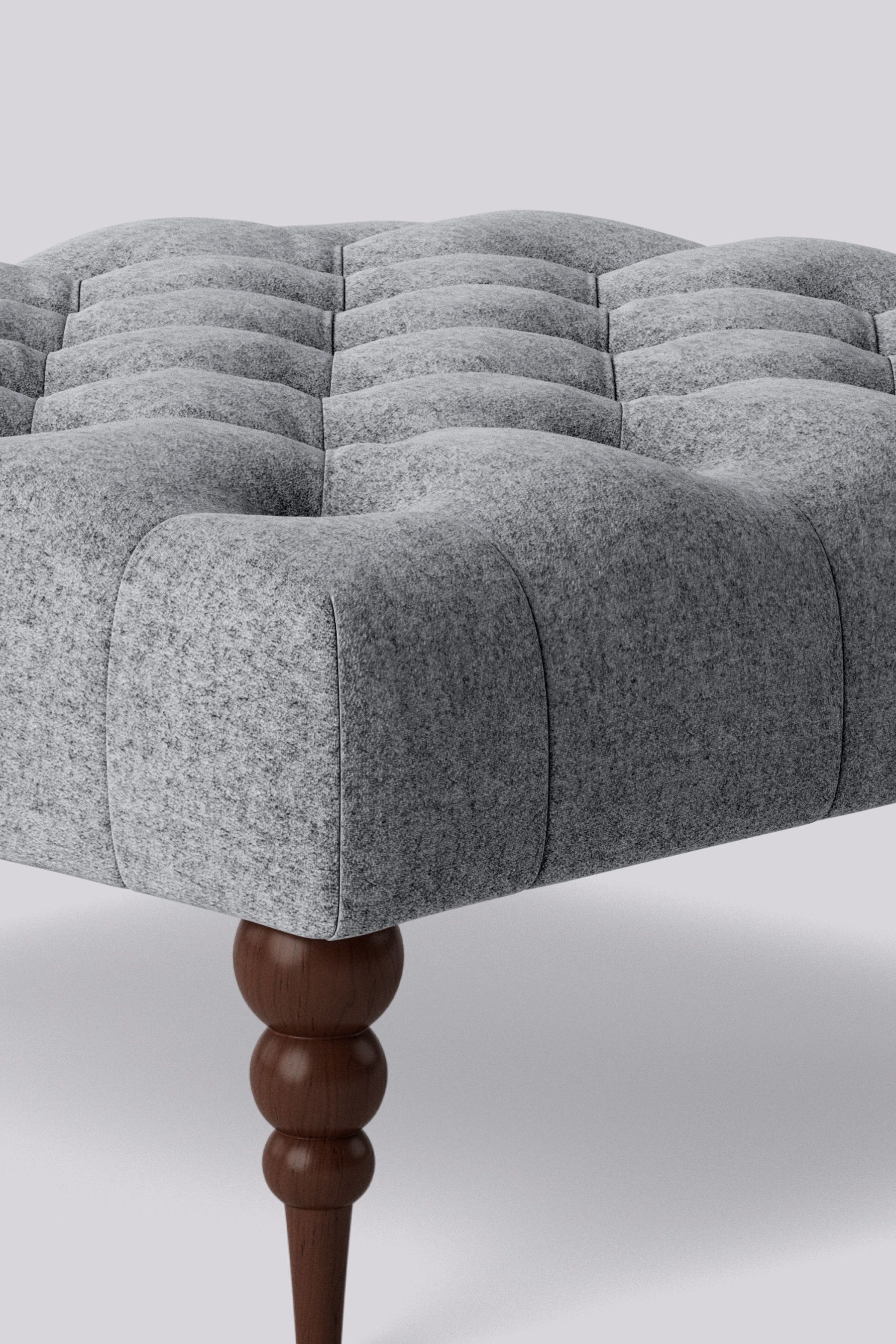 Swoon Soft Wool Light Grey Plymouth Square Ottoman