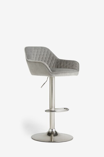 Buy Soft Velvet Mid Grey Chrome Leg Hamilton Adjustable Height 