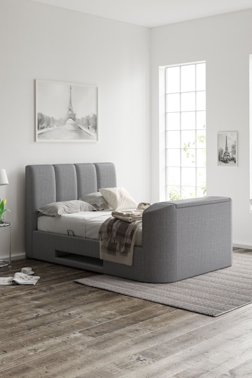 time4sleep Grey Copenhagen Upholstered TV Bed