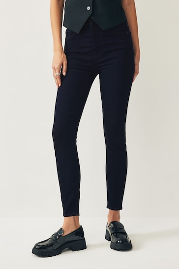 7 For All Mankind Blue Aubrey High Waisted Skinny Jeans