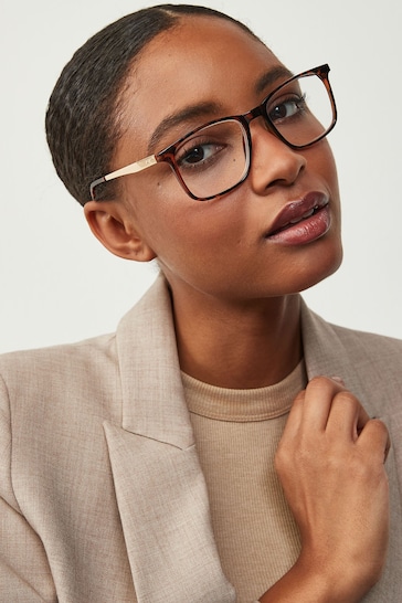 Tortoiseshell Brown Square Frame Ready To Read Glasses
