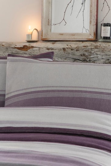 Fusion Purple Betley Brushed Duvet Cover and Pillowcase Set