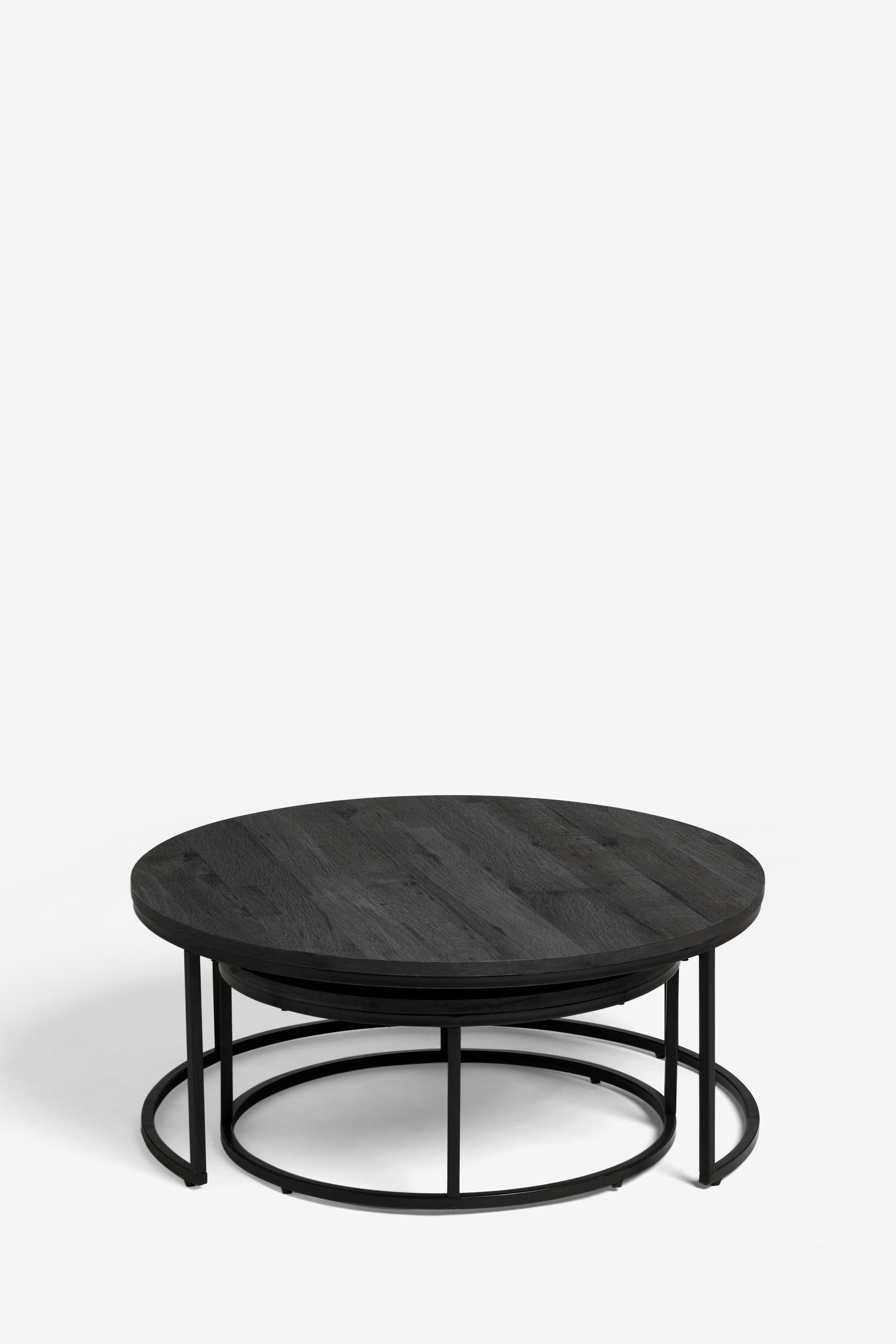 Buy Black Bronx Nest of 2 Round Coffee Table from the Next UK