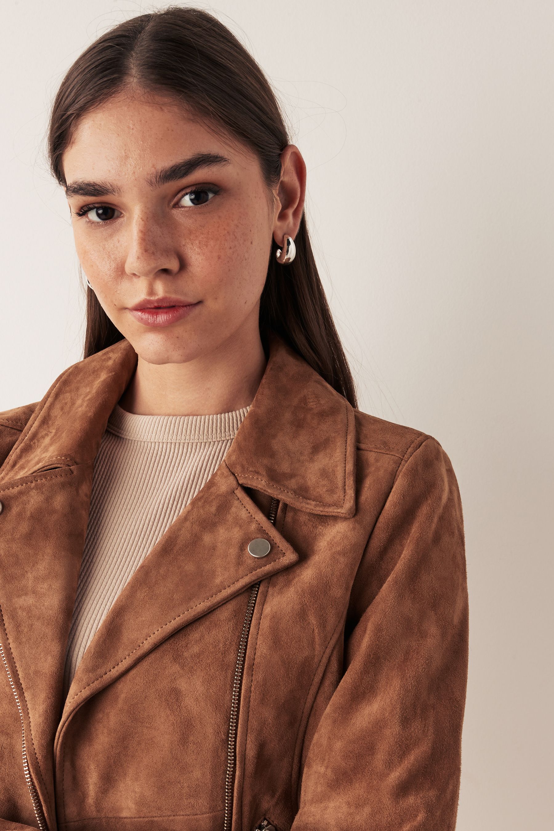 Next suedette biker jacket hot sale