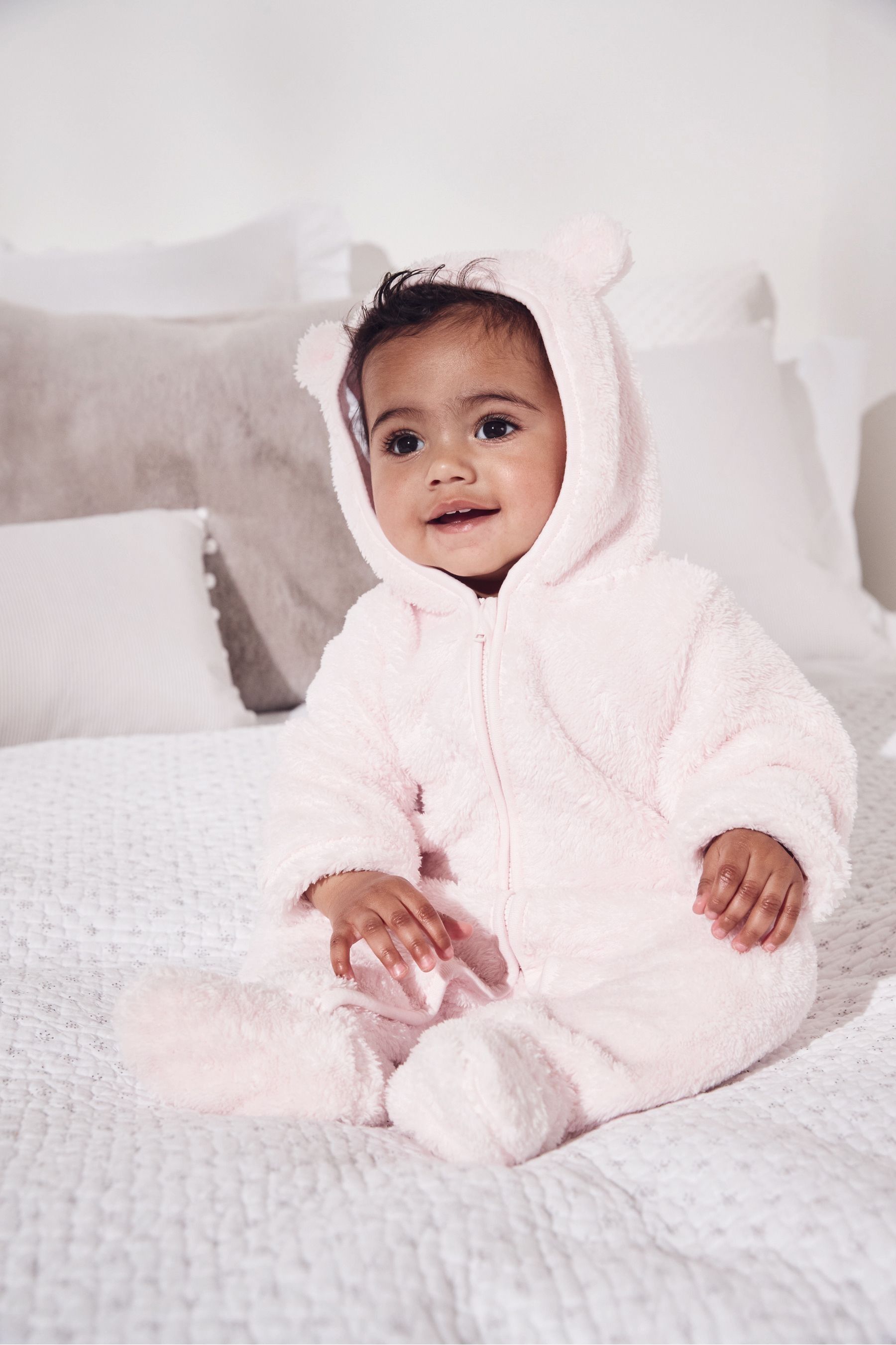 The White Company Teddy Bear Fleece Toddler Pramsuit