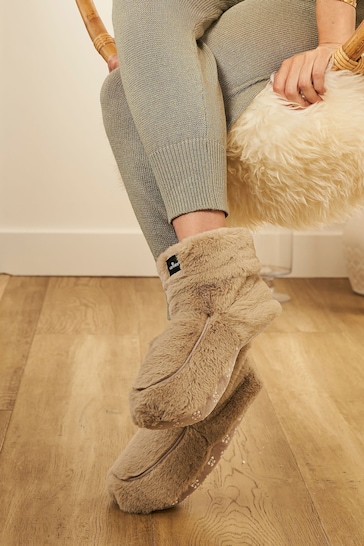 Warmies Natural Fully Heatable Luxury Slipper Boots