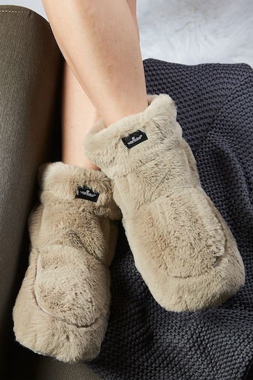 Warmies Natural Fully Heatable Luxury Slipper Boots