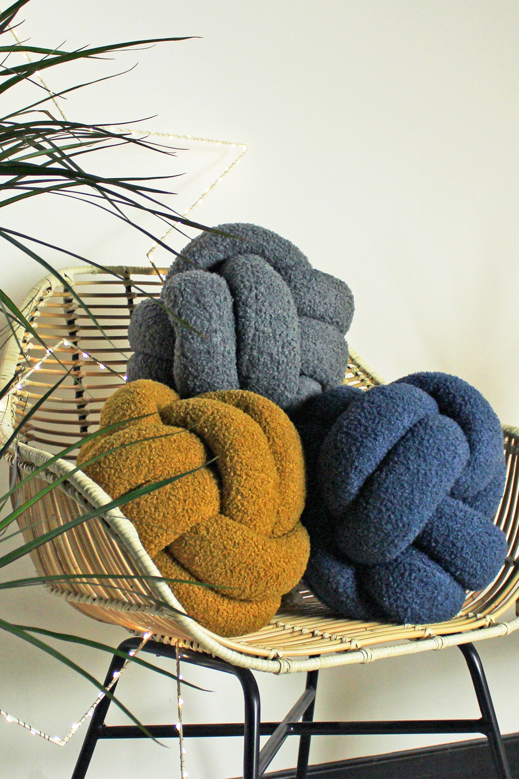 Yellow hotsell knot cushion