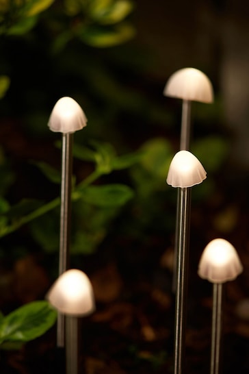 SolarCentre Set of 12 Silver Elan Solar Mushroom Lights