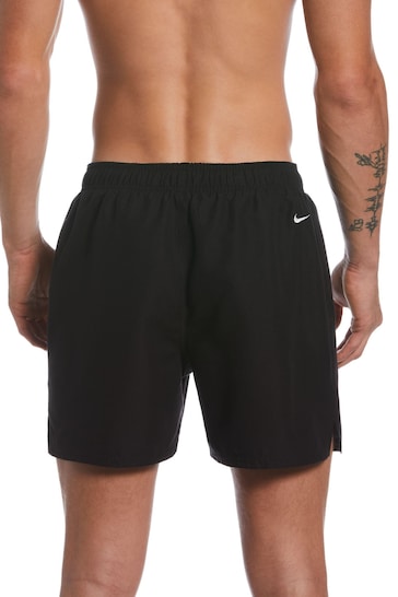 Nike Black Split Logo 5 Inch Volley Swim Shorts