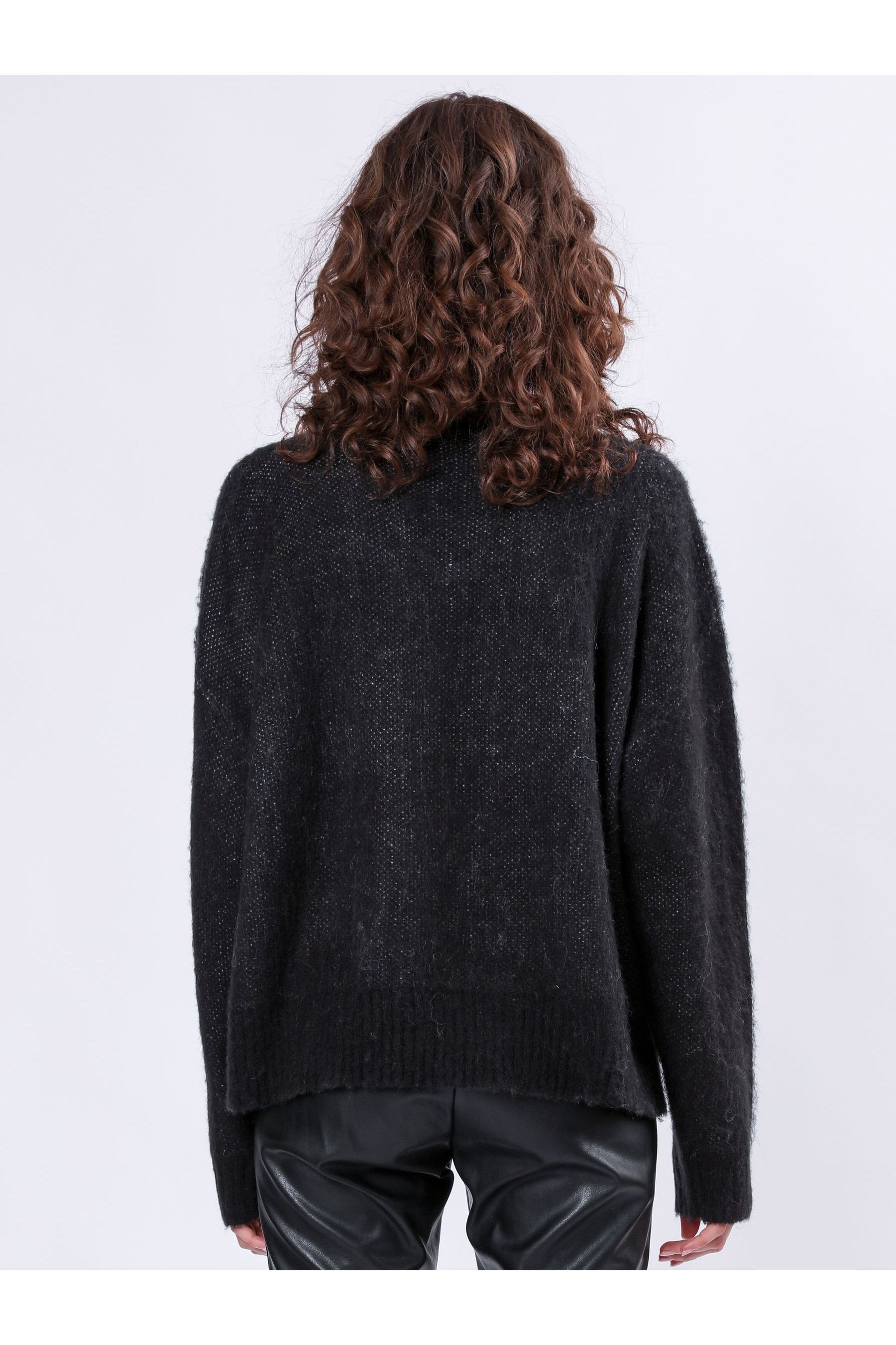 Buy Religion Black Oversized Slogan Jumper In Soft Fluffy Knit