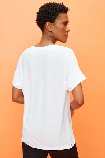 White Modal Rich Premium V-Neck T-Shirt