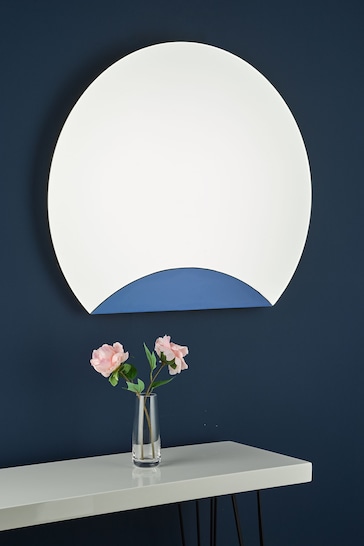 Dar Lighting Blue/Silver Slice Round Panel Mirror
