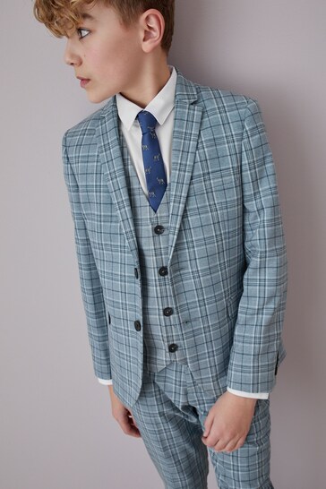 Blue Check Jacket Skinny Fit Suit (12mths-16yrs)