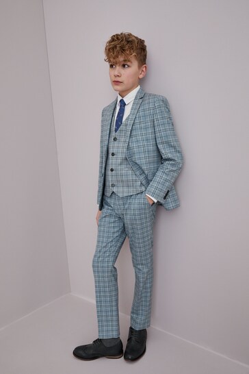 Blue Check Jacket Skinny Fit Suit (12mths-16yrs)