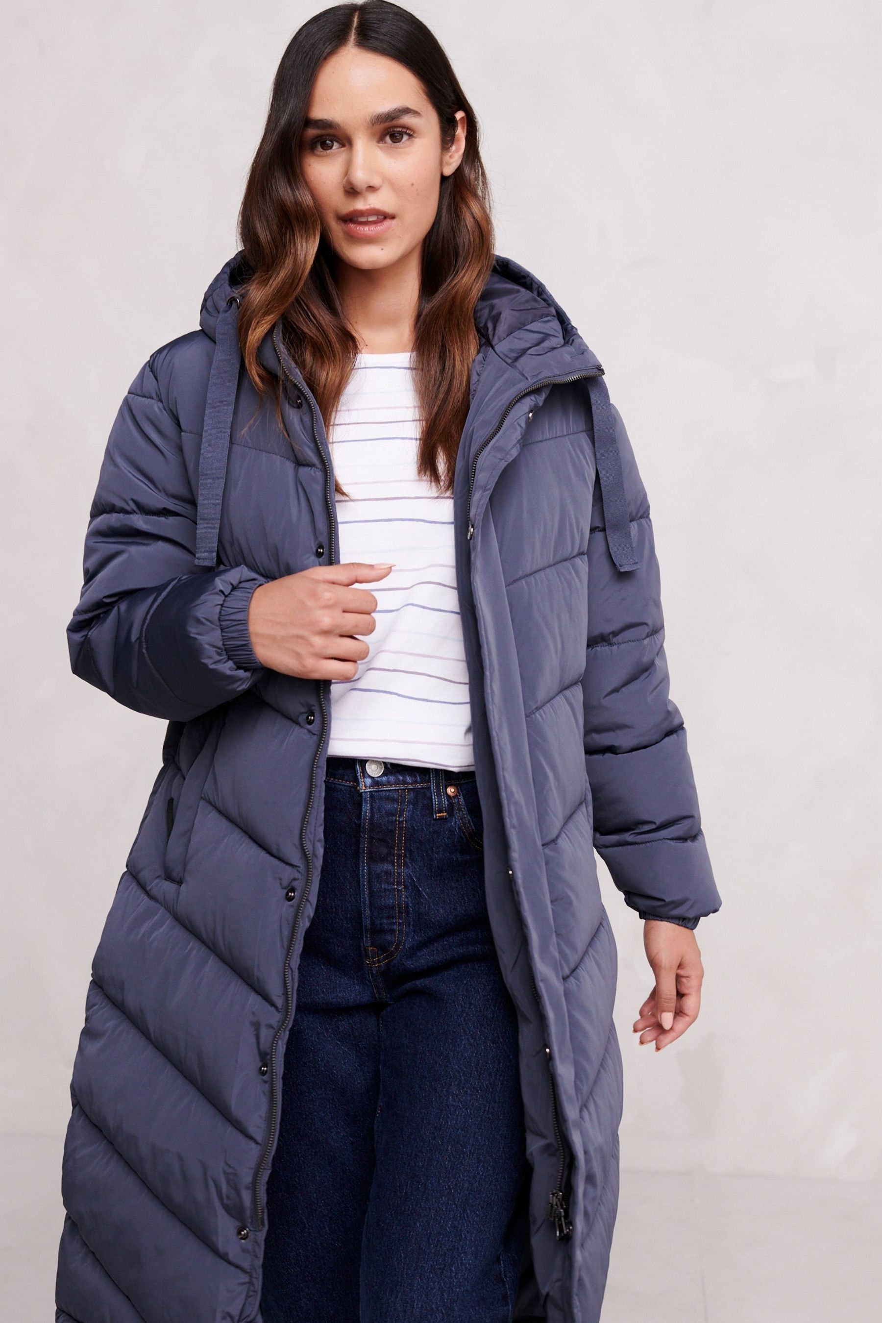 Grey padded sales coat women's
