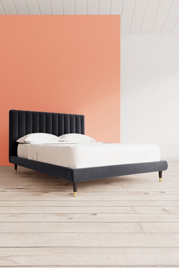 Swoon Easy Velvet Black Porlock Bed