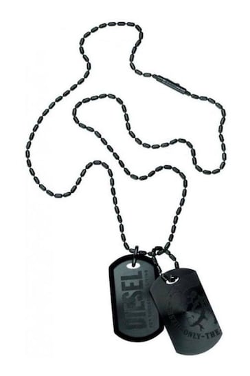 Diesel Gents Grey Jewellery Double Dogtags Necklace