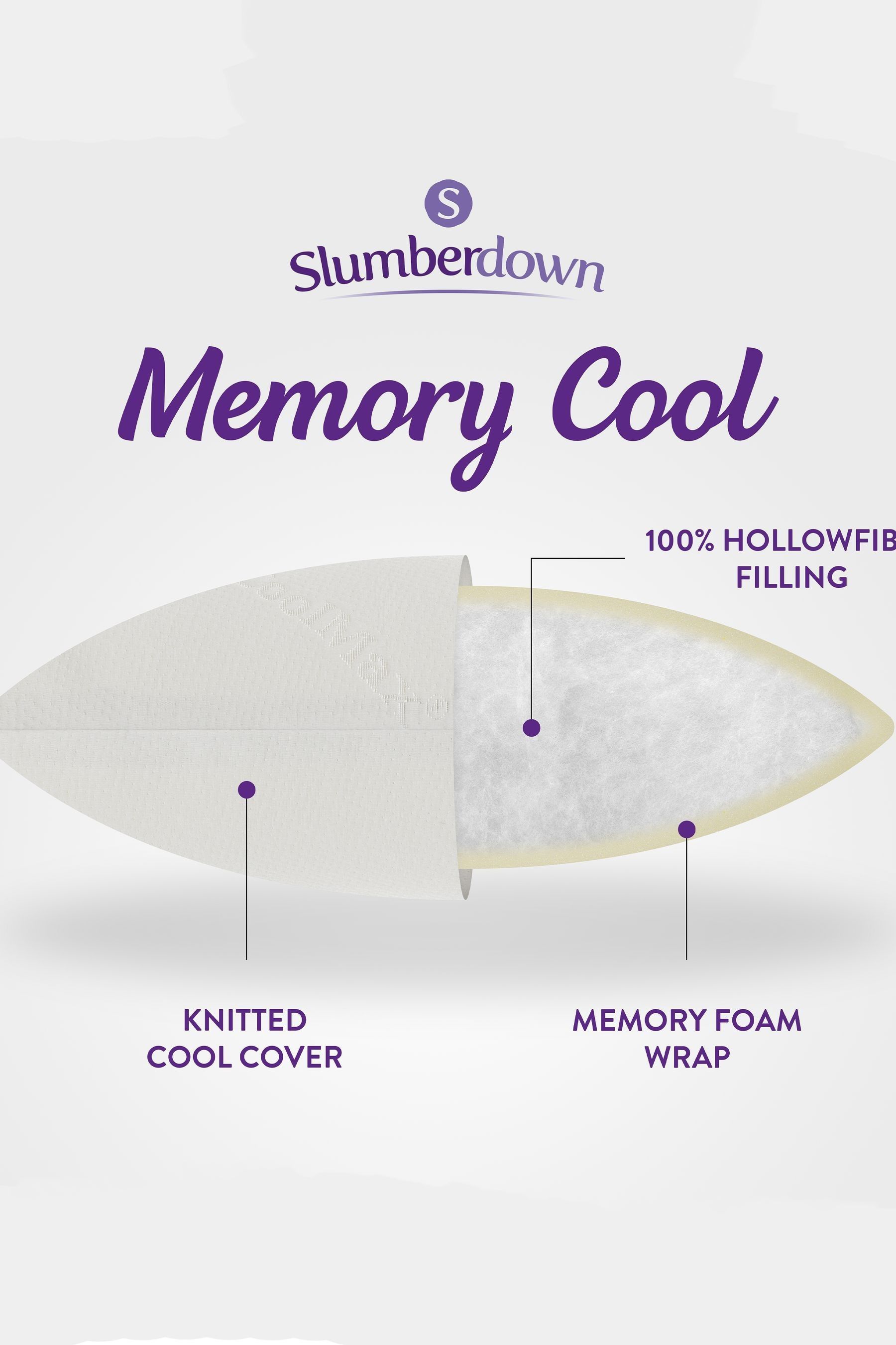 Buy Slumberdown Memory Foam Cool White Pillow from the Next UK