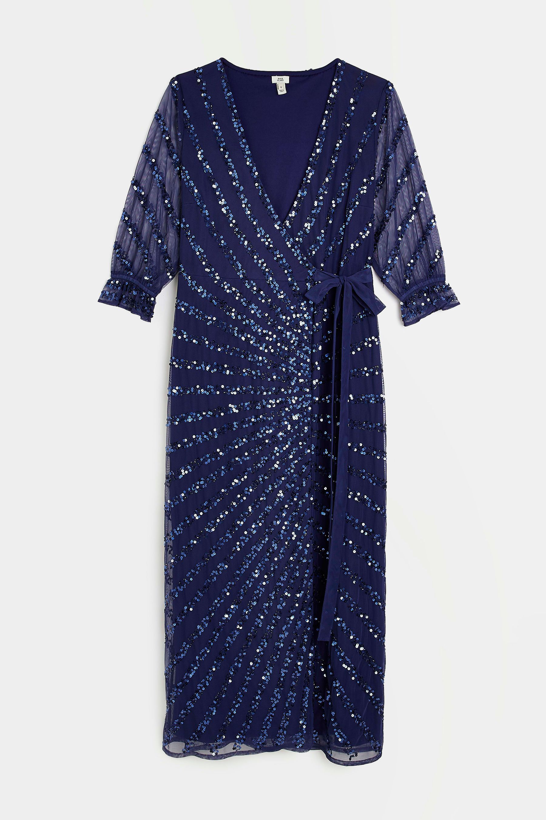 River island sales navy wrap dress