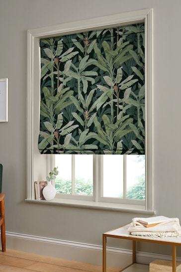 Graham & Brown Emerald Green Borneo Made to Measure Roman Blinds