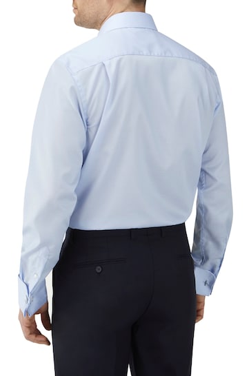 Skopes Tailored Fit Blue Dobby Cotton Formal Shirt