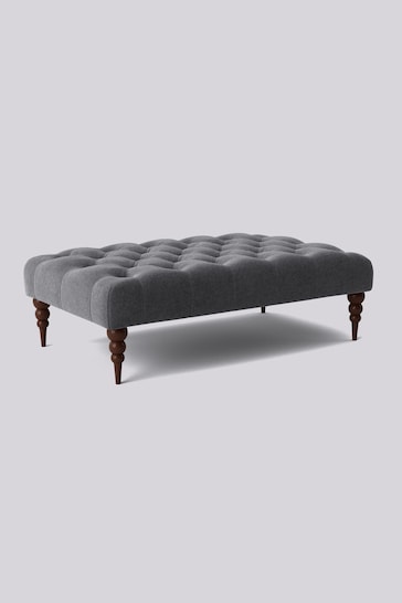 Swoon Smart Wool Anthracite Grey Plymouth Rectangle Ottoman