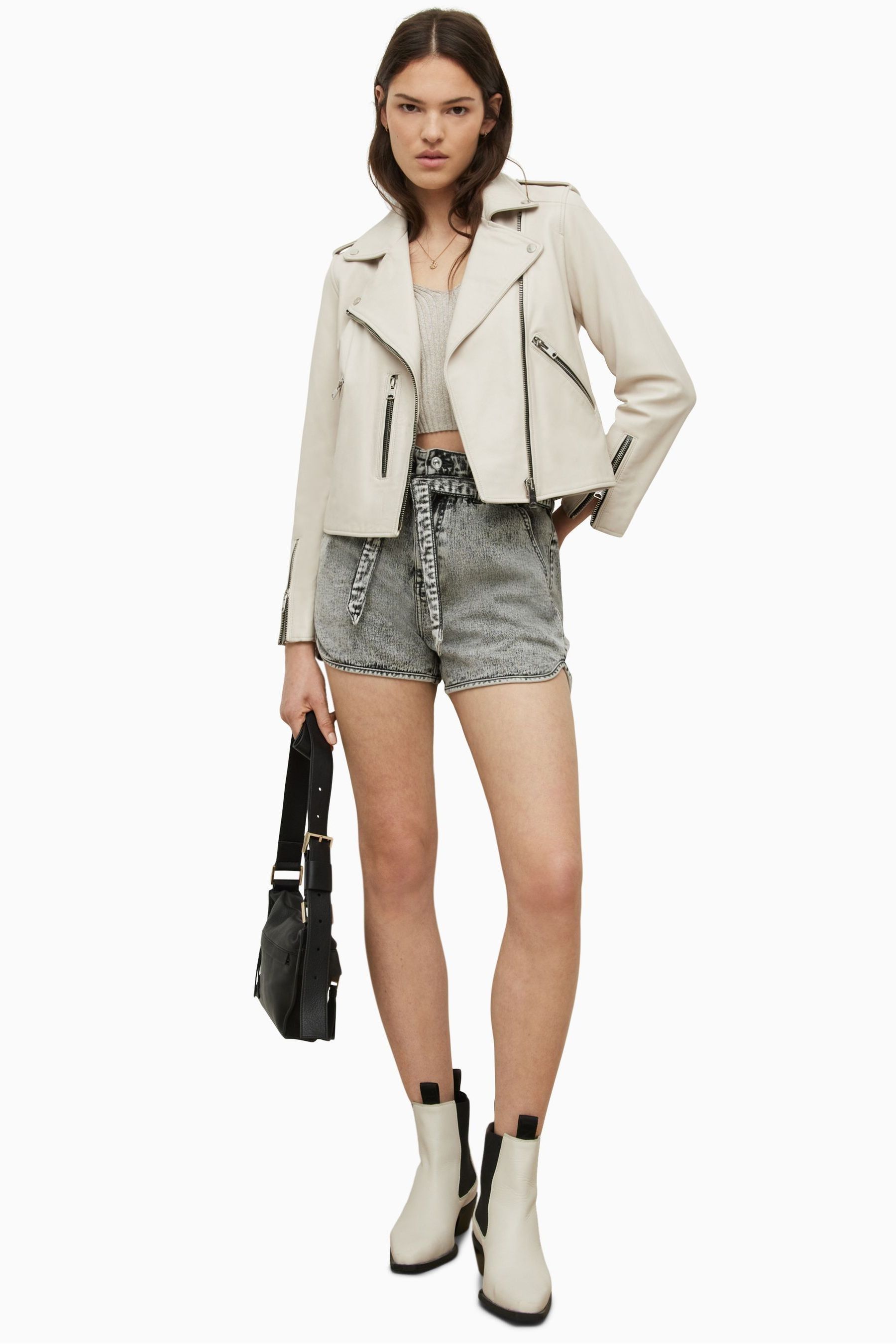 Allsaints anderson leather biker jacket discount