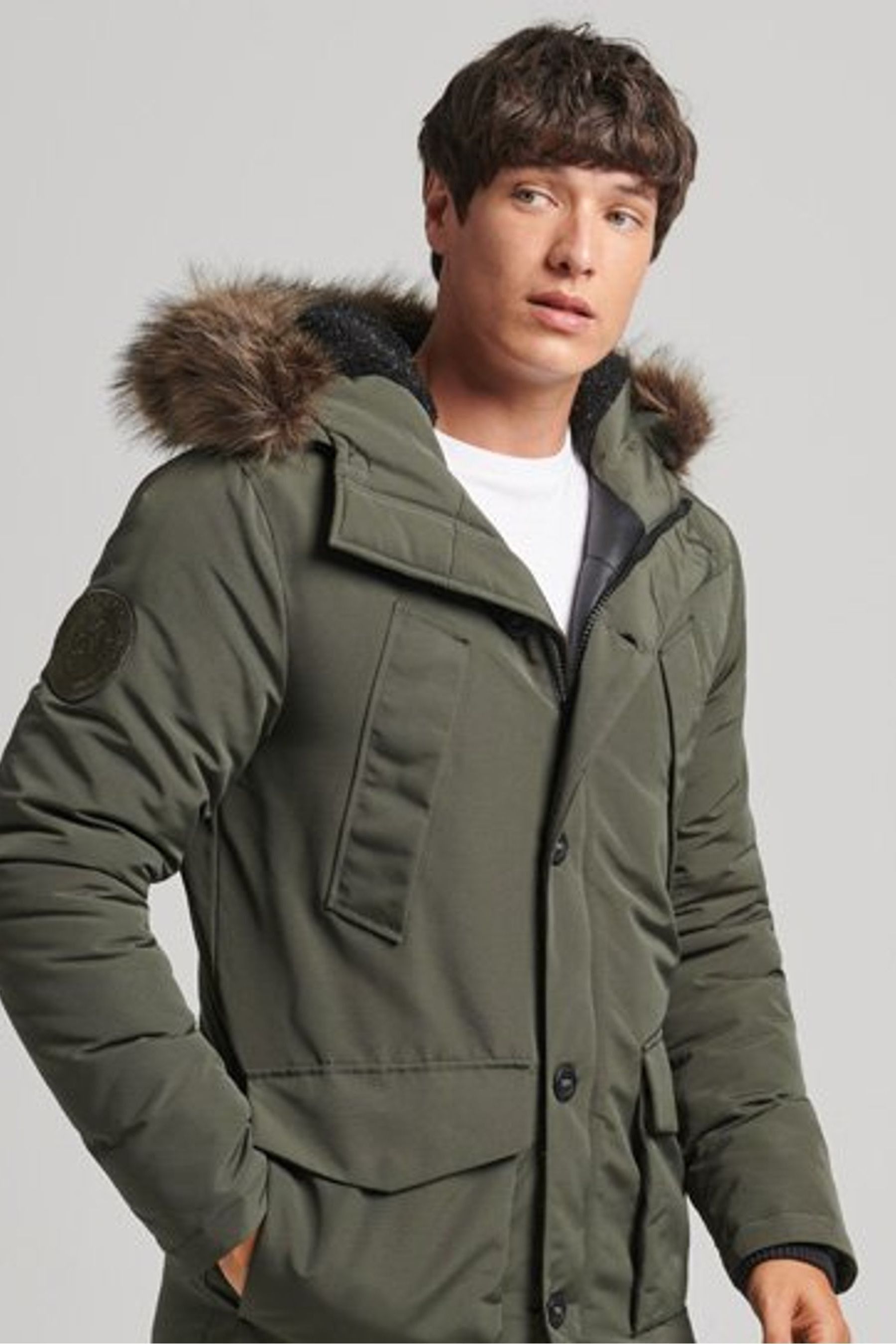 Buy Superdry Surplus Goods Olive Vintage Everest Parka Coat from