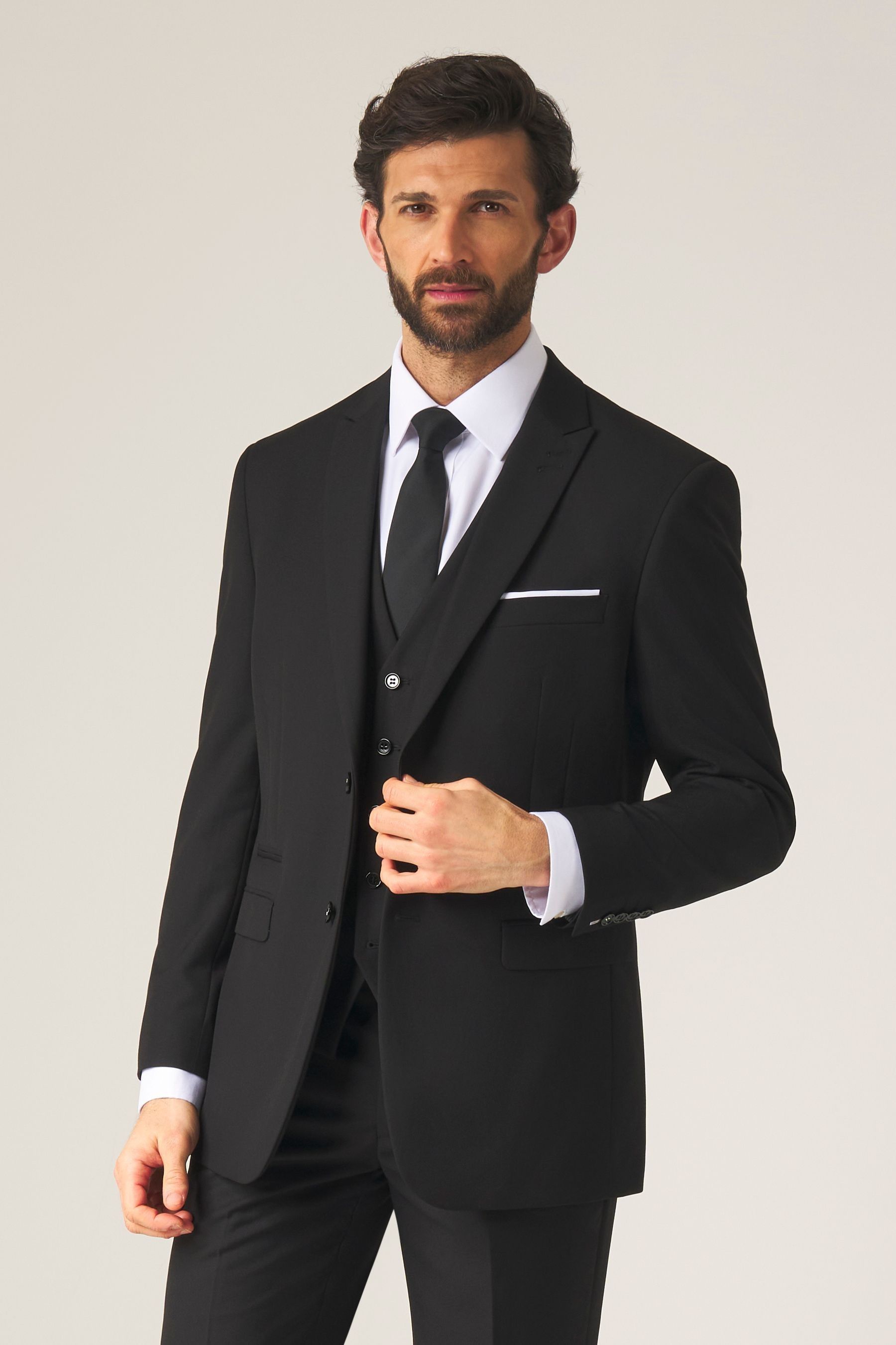 Black suit with waistcoat hotsell
