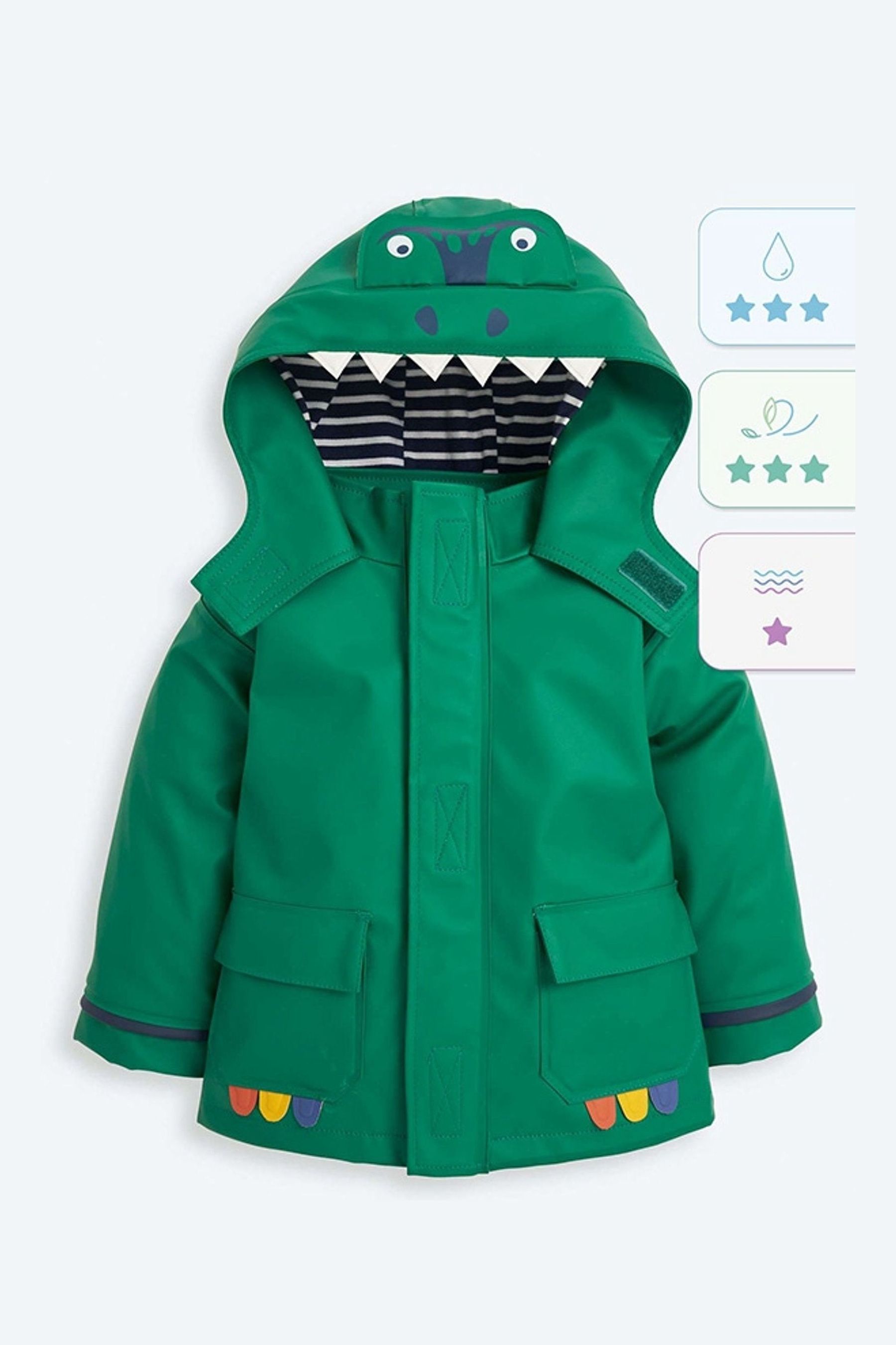 Buy JoJo Maman Bebe Green Boys Dinosaur Waterproof Jacket from the Next UK online shop
