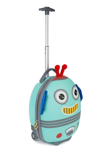 boppi Tiny Trekker Blue Robot Carry On Lightweight Suitcase