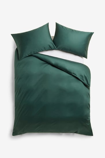 Bottle Green Collection Luxe 400 Thread Count 100% Egyptian Cotton Sateen Duvet Cover And Pillowcase Set