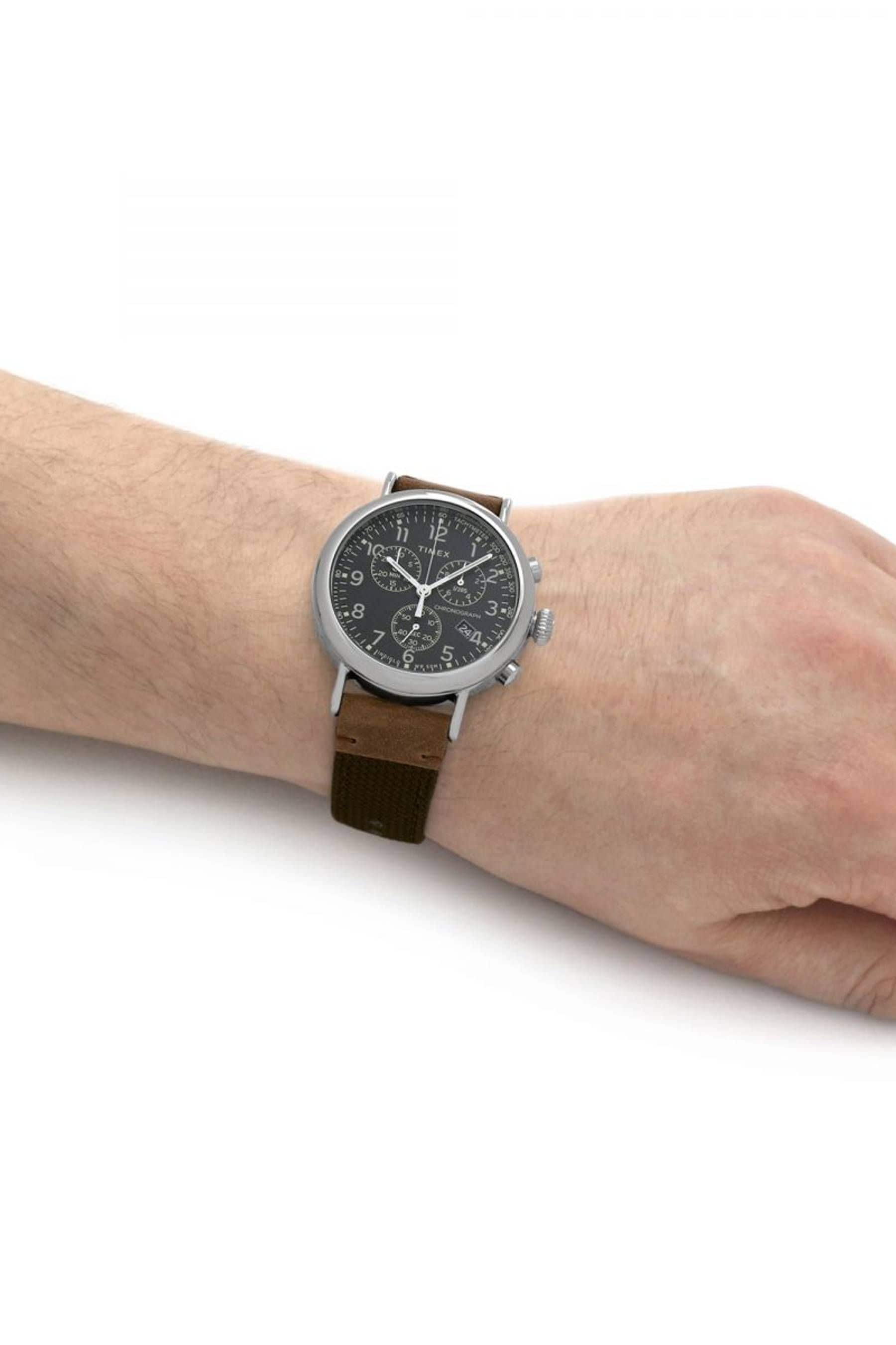 Standard chronograph 41mm fabric strap watch clearance