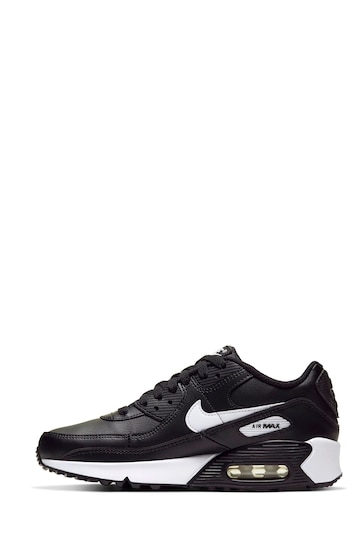 Nike Black/White Air Max 90 Youth Trainers