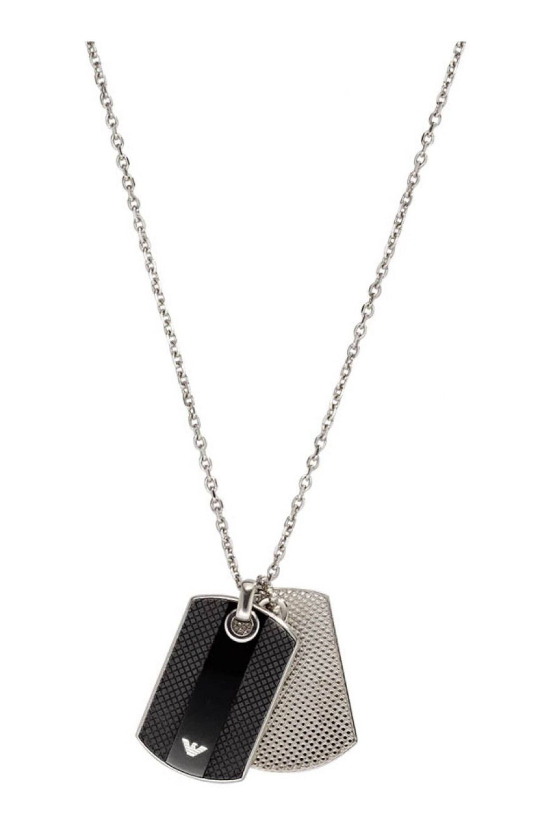 Buy Emporio Armani Jewellery Gents Silver Tone Dog Tag Necklace from the Next UK online shop