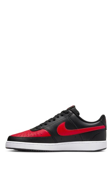 Nike Black/Red Court Vision Low Trainers