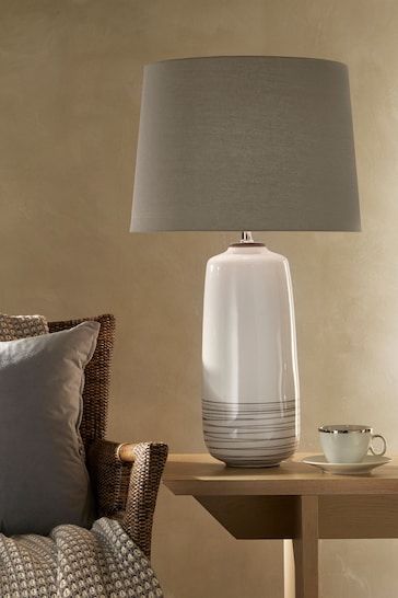 Village At Home White Moby Ceramic Table Lamp