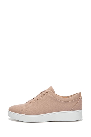 FitFlop Beige Rally Canvas Trainers